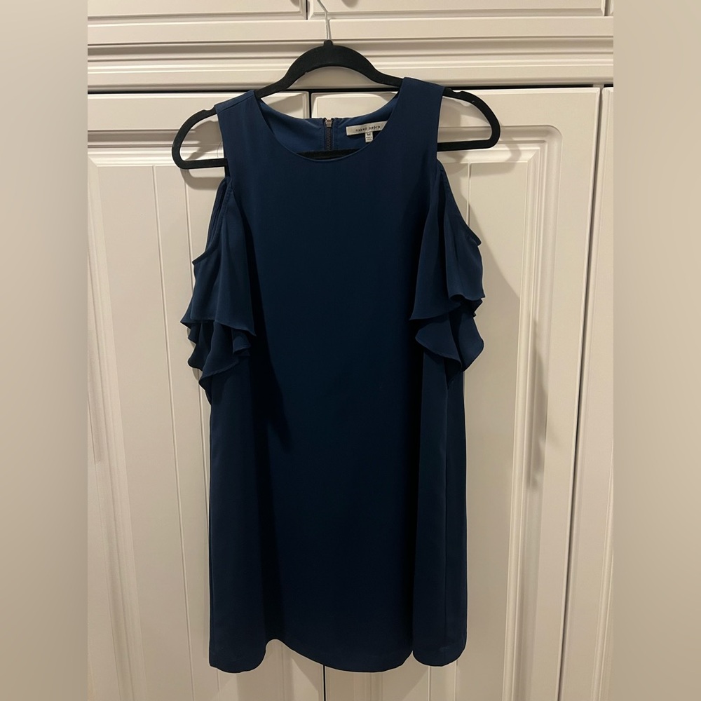 Naked Zebra Midnight Blue Ruffle Mini Dress